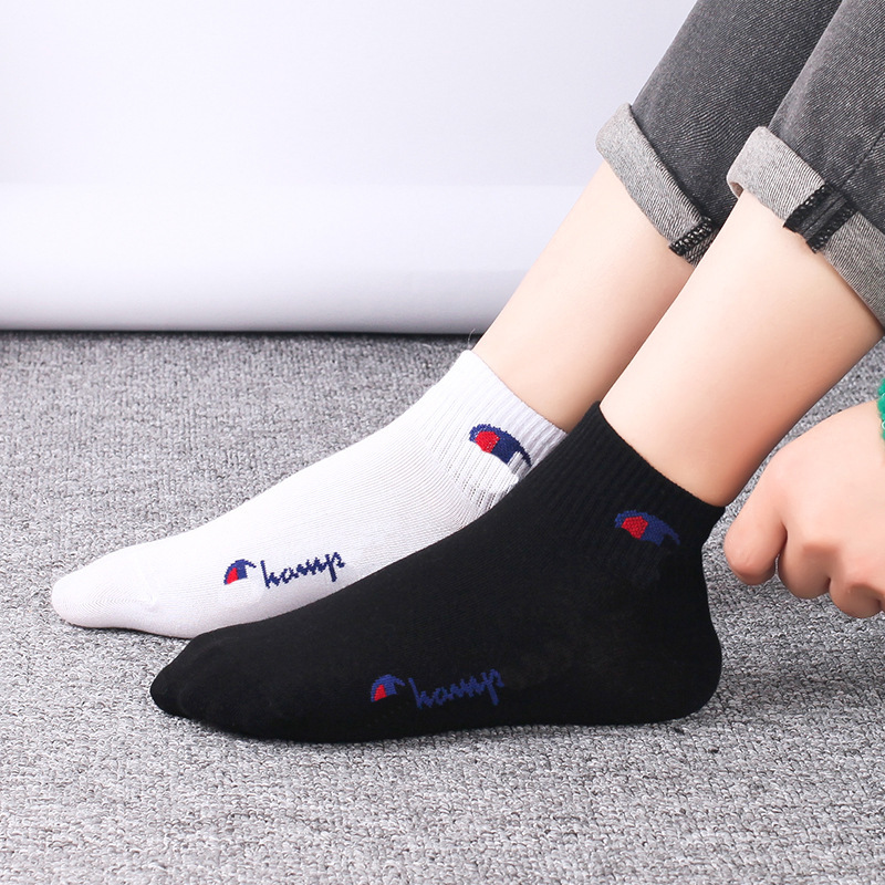 Socks for men and women Socks Letter FL Cotton Socks Letter Shallow-top Boat Socks European and American Blue and Red Champion Fashion Brand Short-tube Sports Fashion Brand