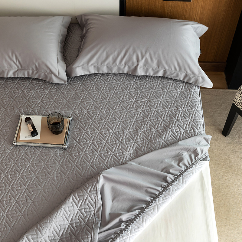 High-end Class A 100 long-staple cotton padded antibacterial bed hat Simmons protective cover non-slip dirty all-inclusive bedspread