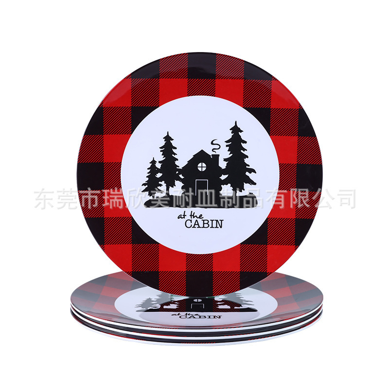 Export Christmas Melamine Bowl and Plate Set, Anti-Fall Halloween Melamine Tableware, Creative Tableware for Home and Hotel Use