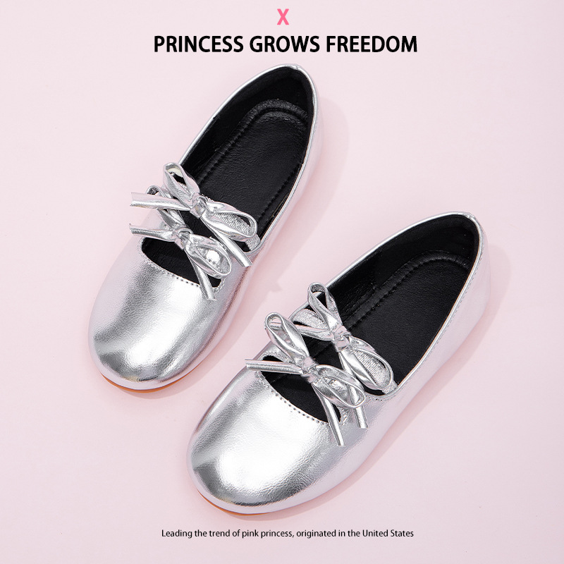 Girls' Leather Shoes 2025 Autumn New Mary Jane Shoes Children's Princess Shoes Medium and Large Children's Ballet Shoes Soft Sole