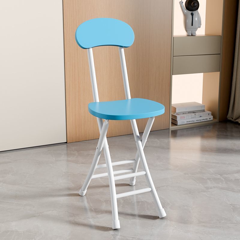흰색 프레임 하늘색 표면 접이식 의자