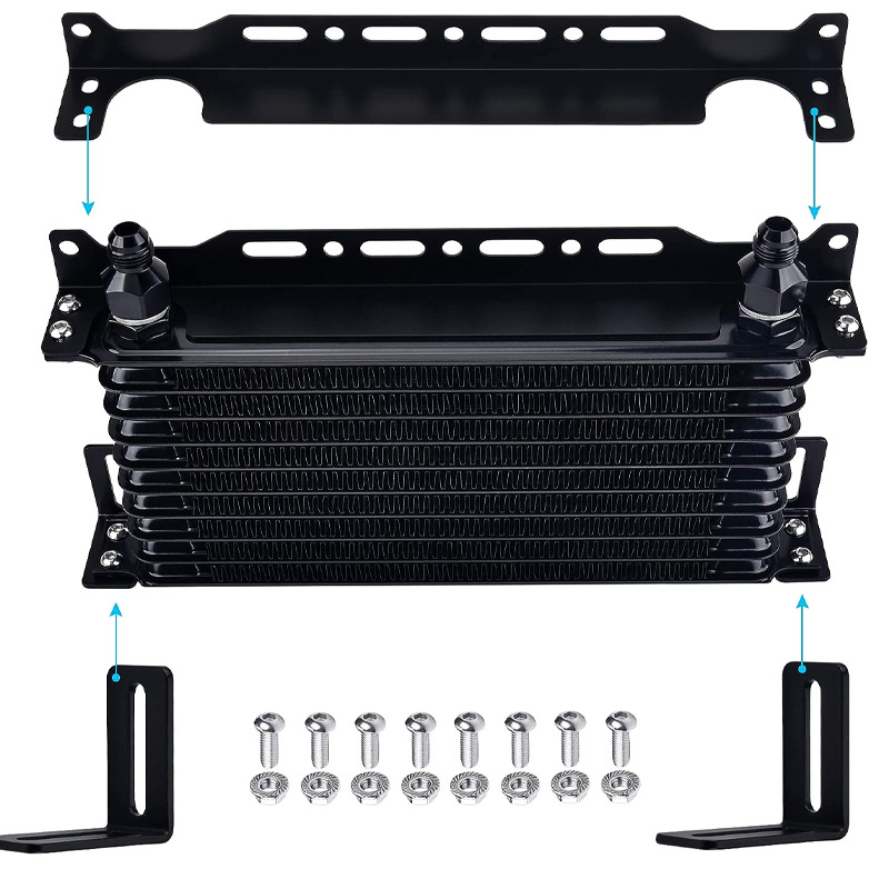 Car Modification JapANese Style 15 Rows Oil Cooler Radiator Kit An10 TrANsmission Engine Cooler