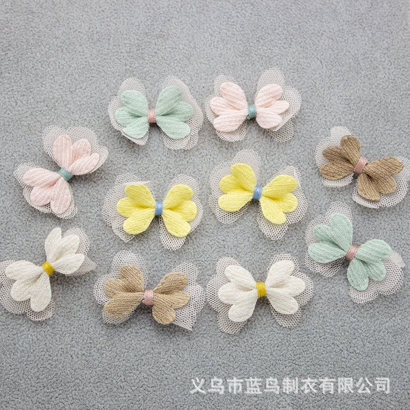 DIY аксессуары ручной работы сетчатая ткань маленький бантик аксессуары для волос полуфабрикат шпилька Материал одежда сумка украшения