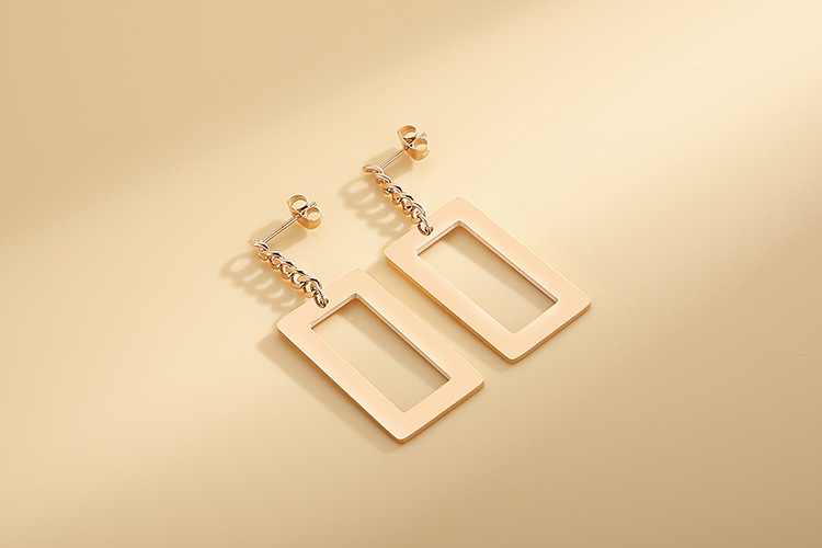 Simple Geometric Stainless Steel Earrings Personality Niche Design Earrings display picture 2