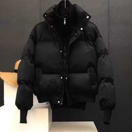冬季新款假两件棉服男款加厚潮流棉衣男生冬天外套保暖面包服宽松