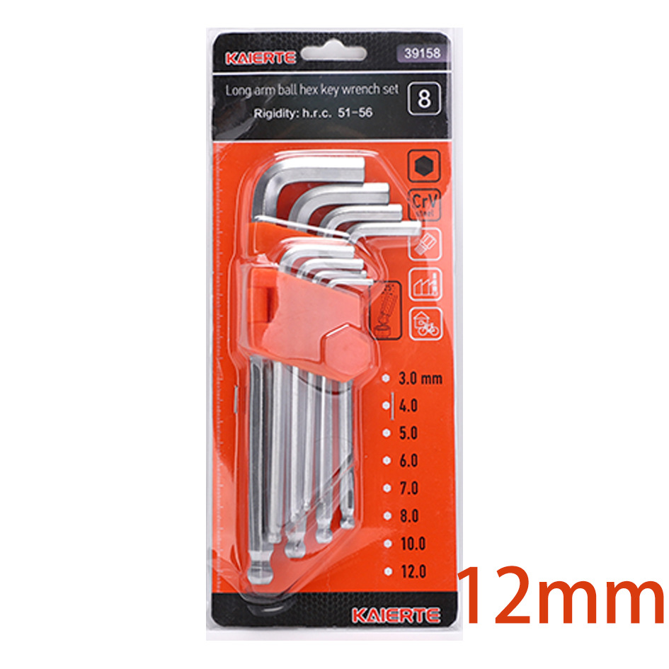 厂家批发多功能六边形扳手工具 10件套球头内六角扳手套装批发