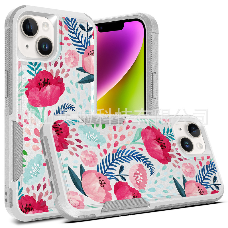Painted Commuter 2-in -1 Pattern Phone Case for Apple iPhone 14/13 Universal 15ProMax Painted Commuter 2-in -1 Pattern Phone Case for Apple iPhone 14/13 Universal 15ProMax