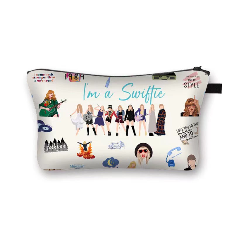 Amazon estilo caliente Taylor Swift bolsa de cosméticos bolsa de almacenamiento de gran capacidad bolsa de mano de moda con estampado femenino de moho
