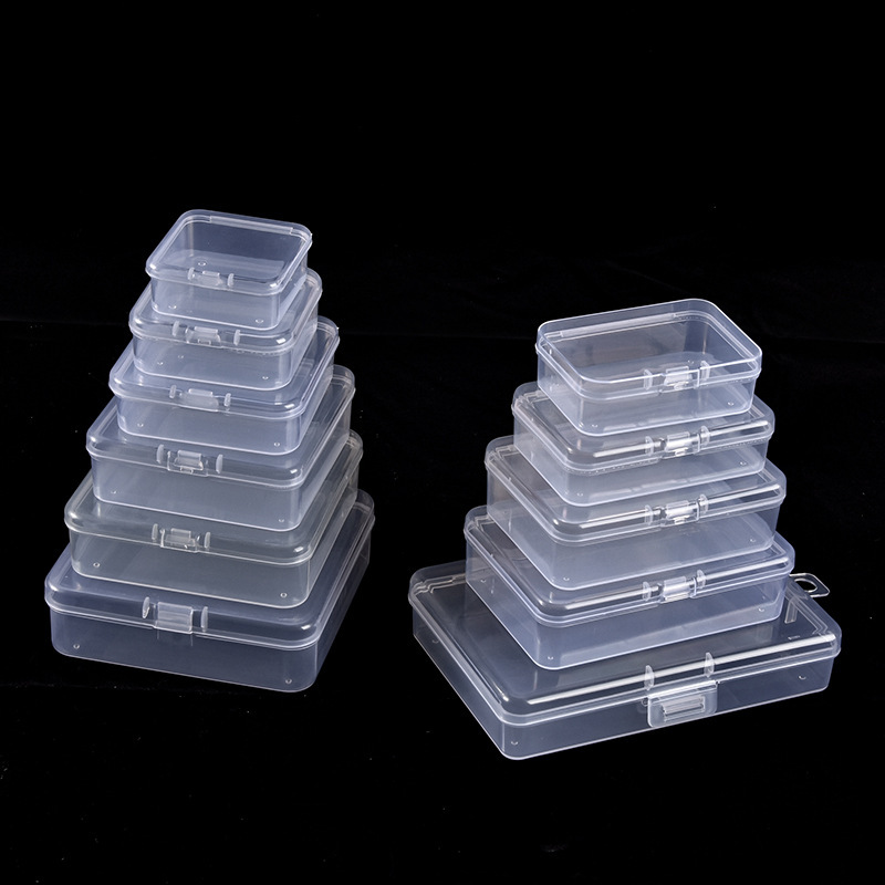 Square rectangular full empty pp plastic box electronic element box earphone earplugs portable transparent storage box
