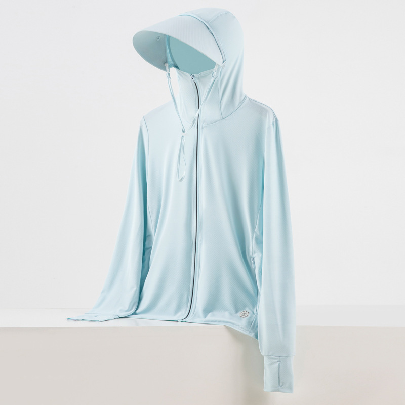 UPF50 + tecnología de protección solar delgada ropa de piel transpirable para hombres y mujeres deportivos al aire libre chaqueta de pareja encapuchada para hombres