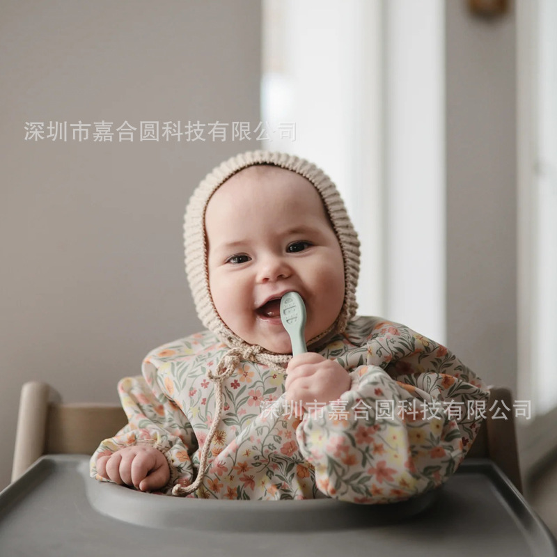 Hot Selling Silicone Spoon 2-piece Set Food-grade Soft Food Supplement Spoon for Eating Newborn Feeding Puree Rice Cereal Baby Spoon