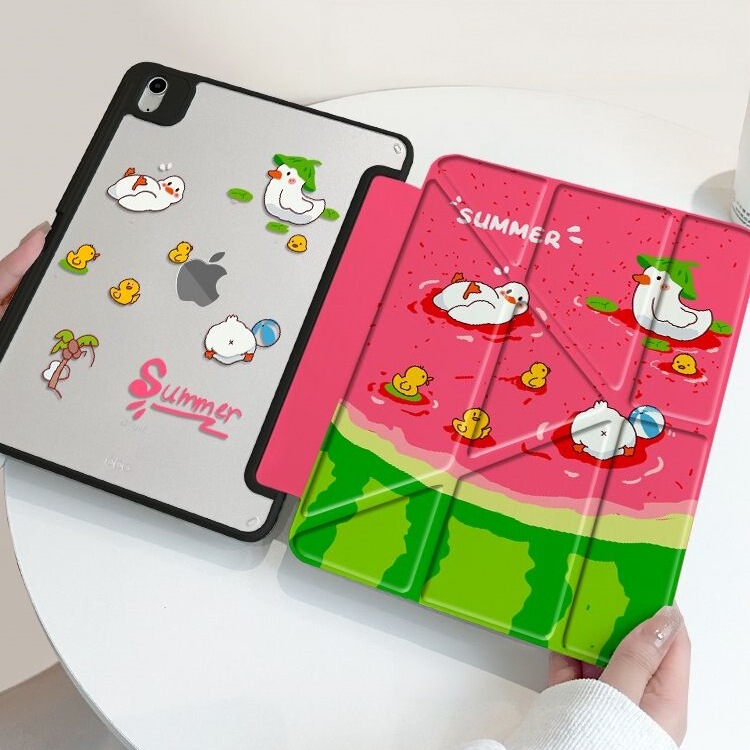 Cartoon Watermelon Duck Tablet Protective Case for iPad 10/11/12 generation/Air4/5/6/8/10 Cartoon Watermelon Duck Tablet Protective Case for iPad 10/11/12 generation/Air4/5/6/8/10
