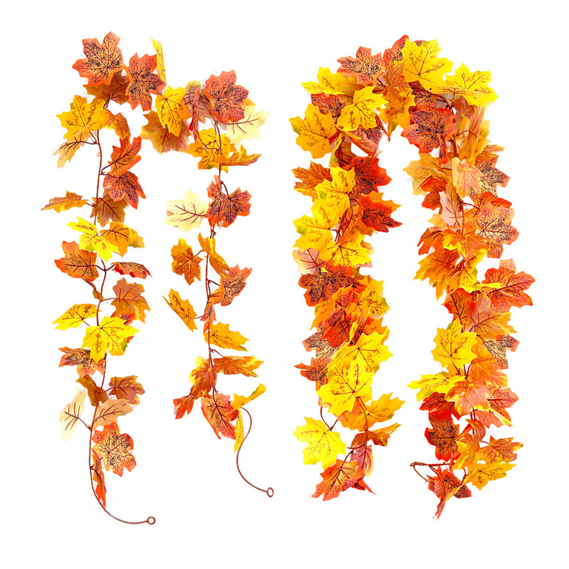 Wholesale artificial vine and fake flower vine for Halloween, Thanksgiving, home and outdoor door hanging decorations, autumn maple leaf vine