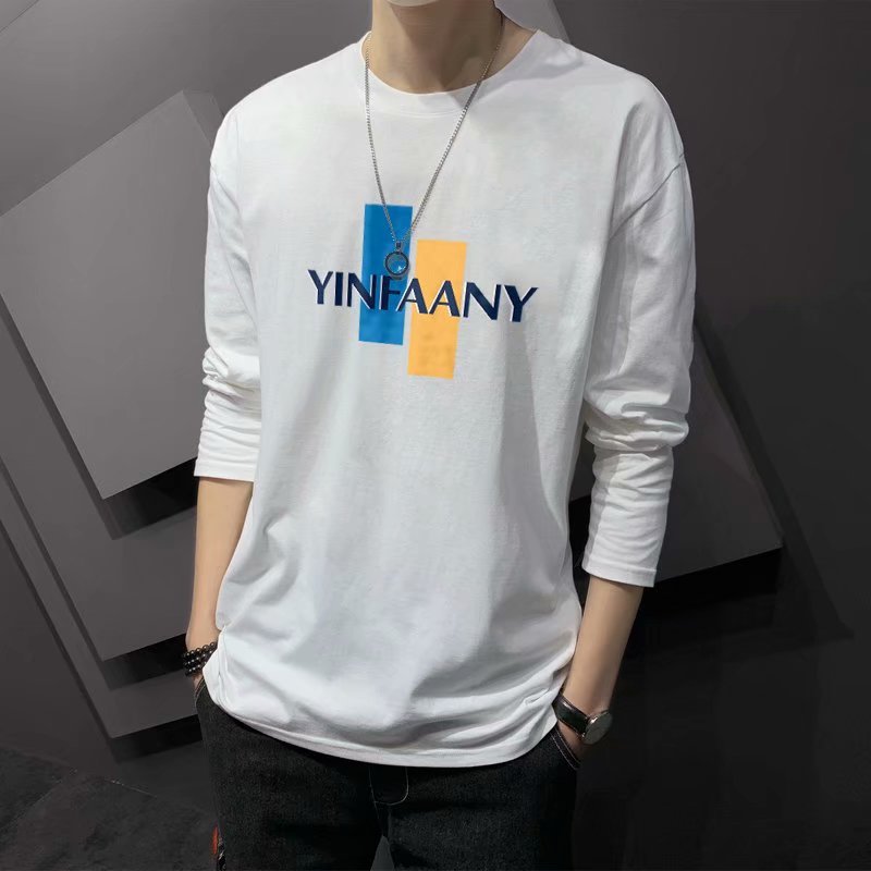 2024 otoño verano camiseta de manga larga para hombre estilo coreano estilo delgado con camisa de fondo ropa de otoño marca de moda ropa interior interior