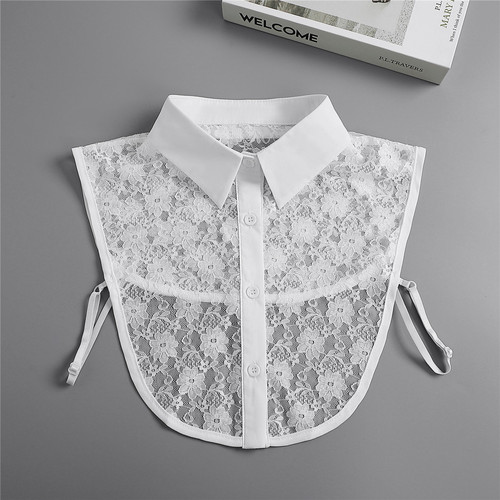 Korean Lace Blouse Fake Collar Retro White Pointed Collar Half Body Lace Fake Collar