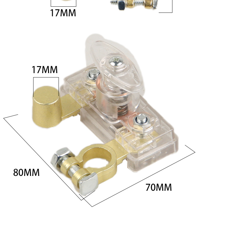 New Model Thickened Pure Copper Car Battery Disconnect Switch, Negative Terminal Power Battery Connector for Cars and Small Vehicles
