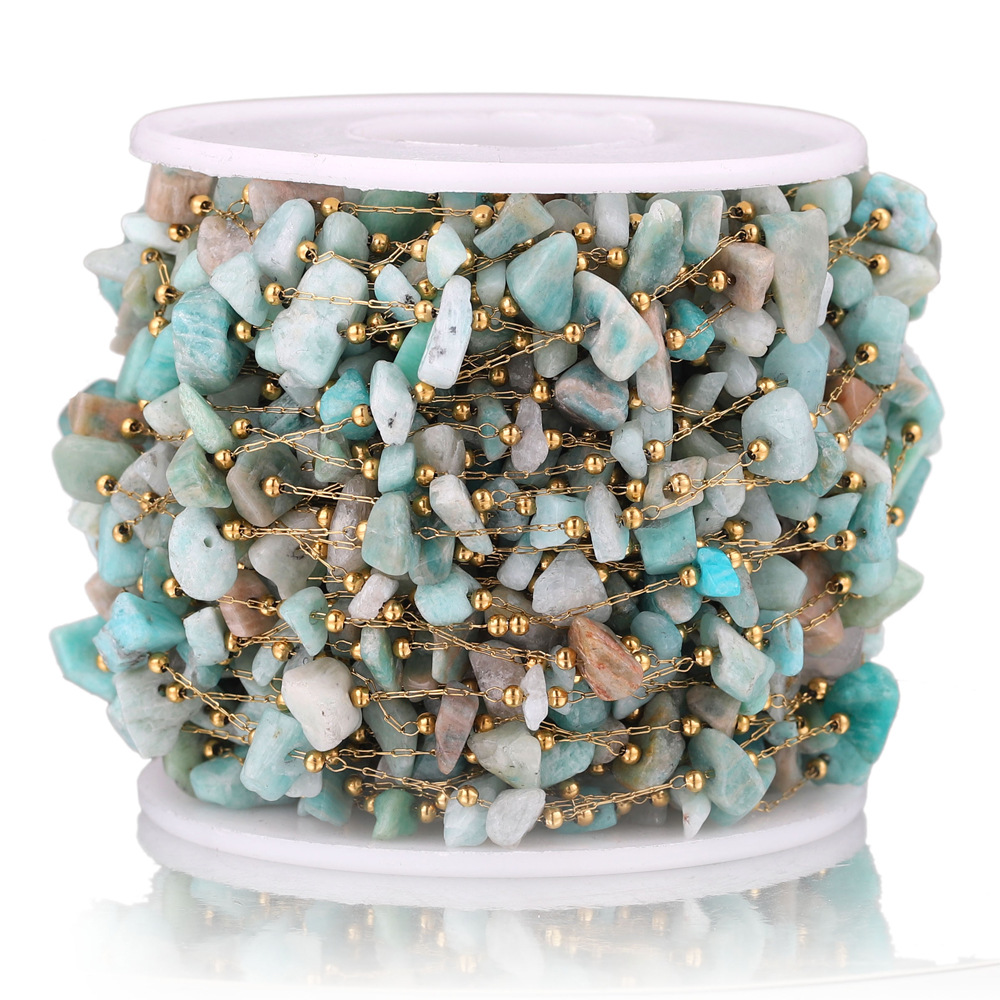 Acero inoxidable cabeza de piedra de color clip de cadena de cuentas DIY collar pulsera Cadena de joyería hecha a mano cadena accesorios de joyería