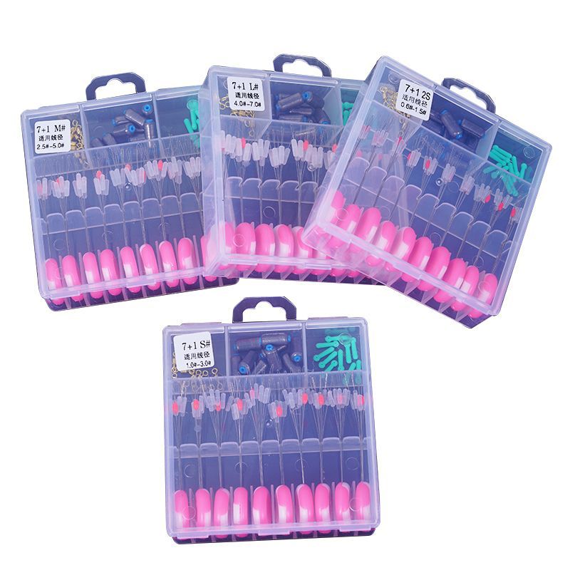 Frijoles espaciales en caja 10 grupos traje 7 + 1 frijoles espaciales de silicona frijoles espaciales de pesca traje combinado de frijoles espaciales de 8 anillos