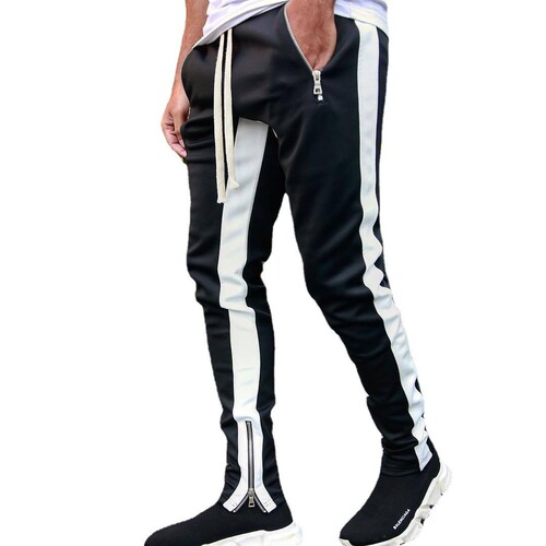 Amazon Wish European and American High Street Sports Casual Pants, European and American Style Large Size Men's Pants with Low Crotch Zipper