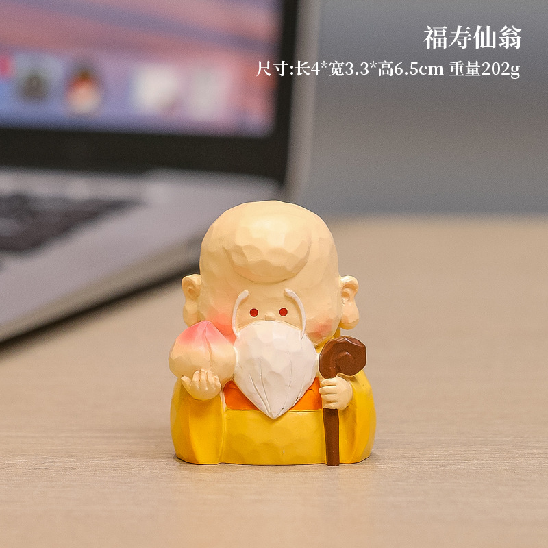 Todos como deseaban, los inmortales guochao adornos artesanales, los adornos decorativos de escritorio de la estación de trabajo de la Oficina de artesanía, Las adorables muñecas y los dioses de la riqueza.