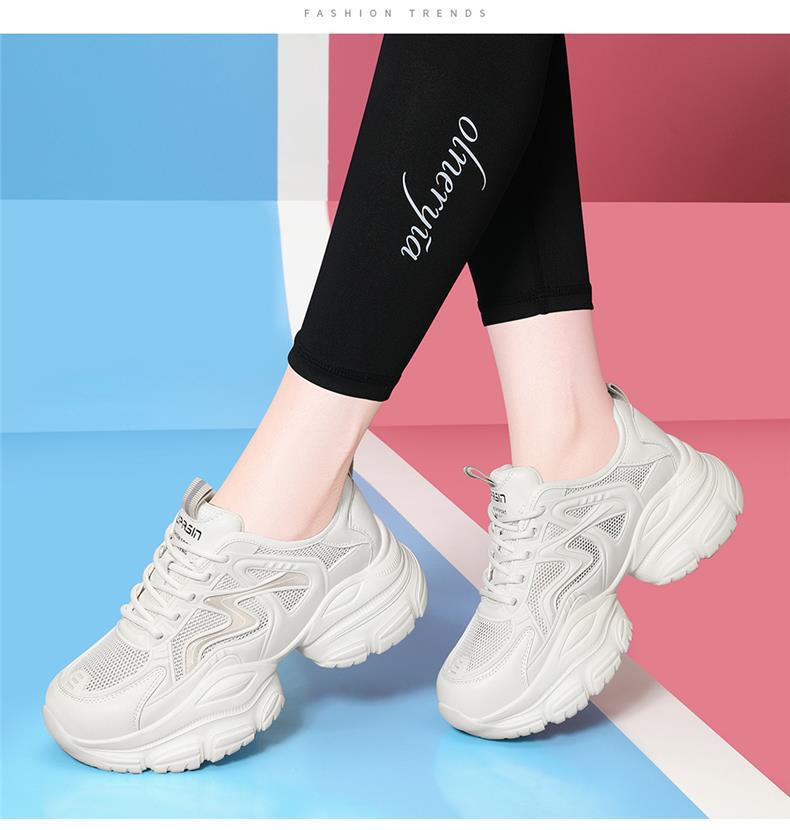 Giày sneaker nữ đế dày trắng mùa hè 2025 đế mềm thoáng khí — JST 1826-2 màu đen, JST 7142m bạc, JST 7009-1 xám xanh, JST 1826- 2m Trắng chi tiết 6
