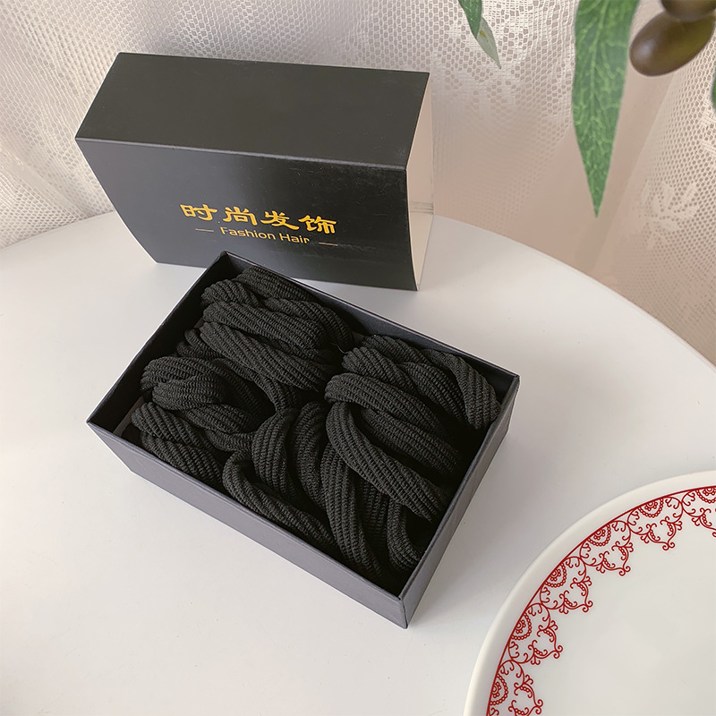 Cuerda de cabeza gruesa banda de goma toalla banda de pelo de las mujeres alta elástica duradera banda de goma sin costura temperamento simple cuerda de lazo de pelo diario