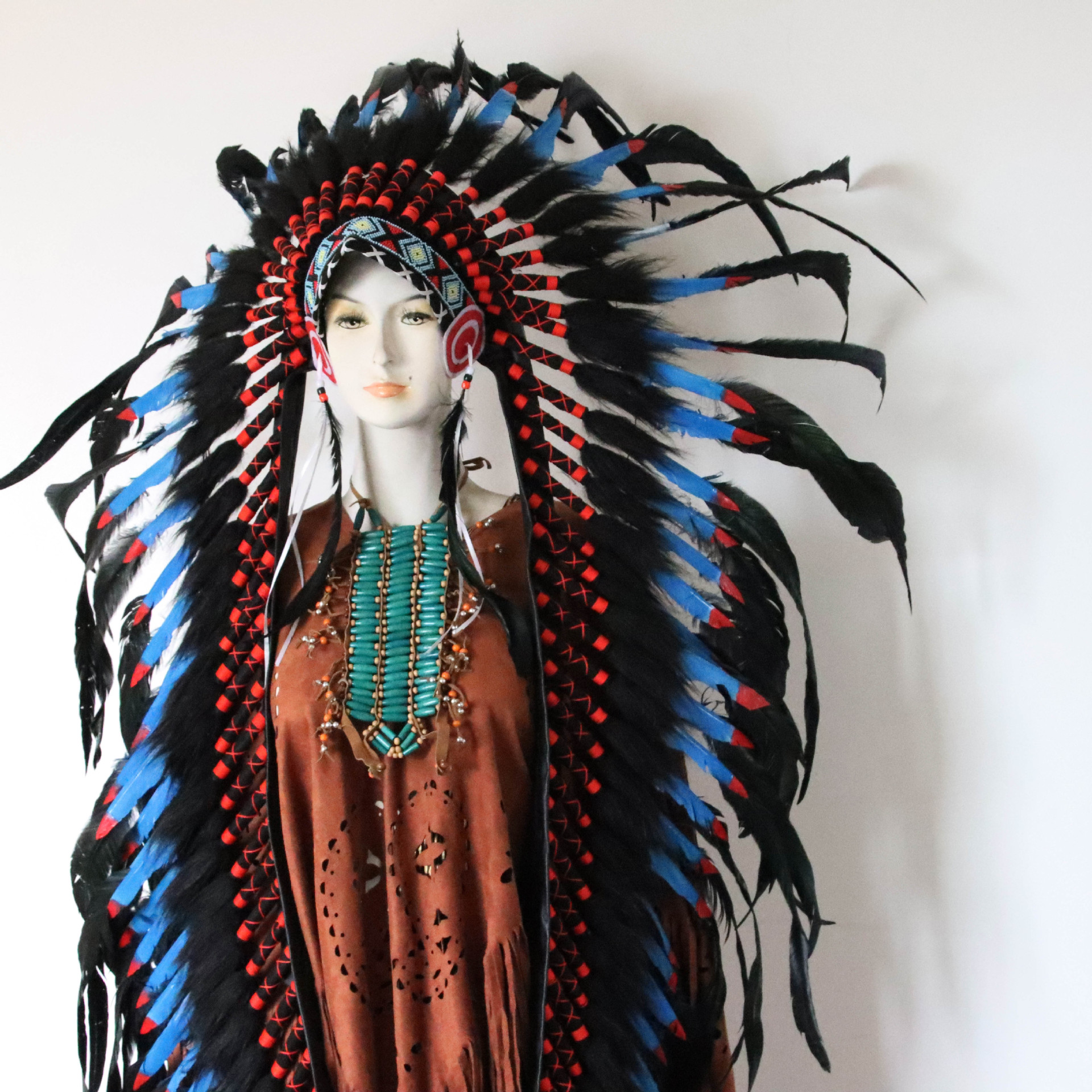 Tocado indio diadema tocado de plumas salvaje jefe accesorios para el cabello desgaste de la cabeza rendimiento etapa fotografía accesorios de pasarela