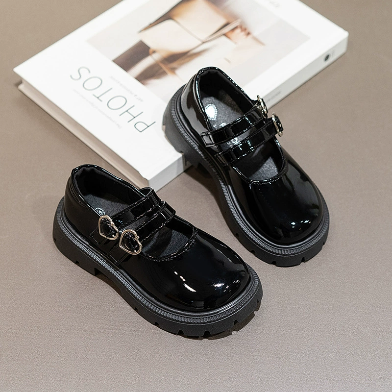 Кожаная обувь для девочек 2024 весна и осень новая детская обувь