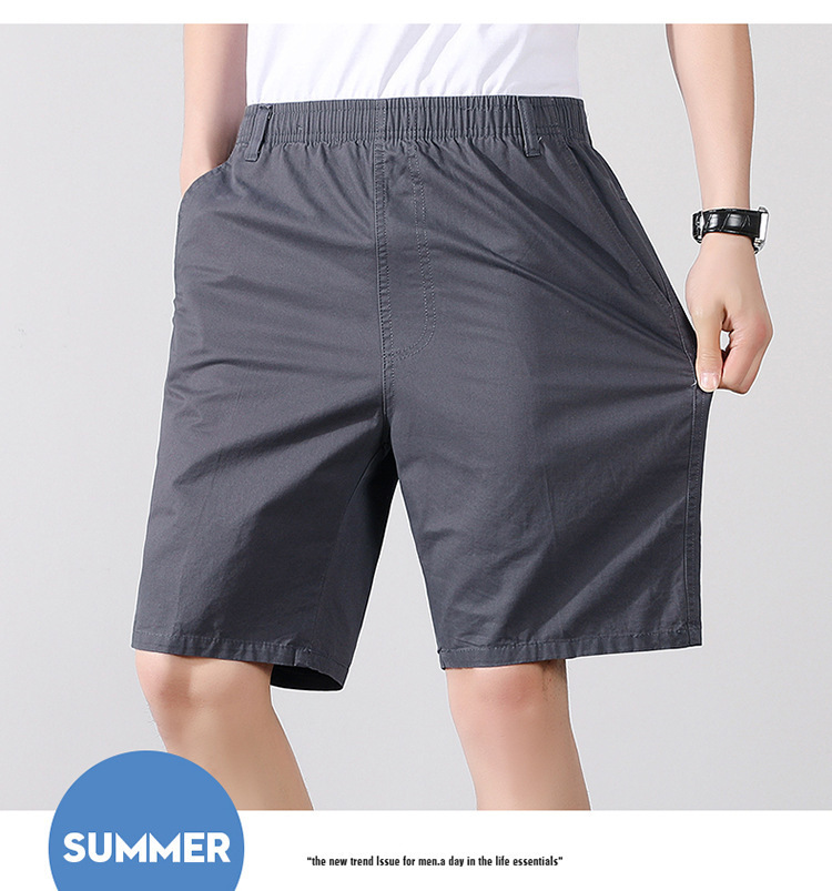 Men's Korean Style Cotton Shorts Casual Mid-Length Loose Fit Summer Beach Workwear Youth Bottoms_viptrois.com