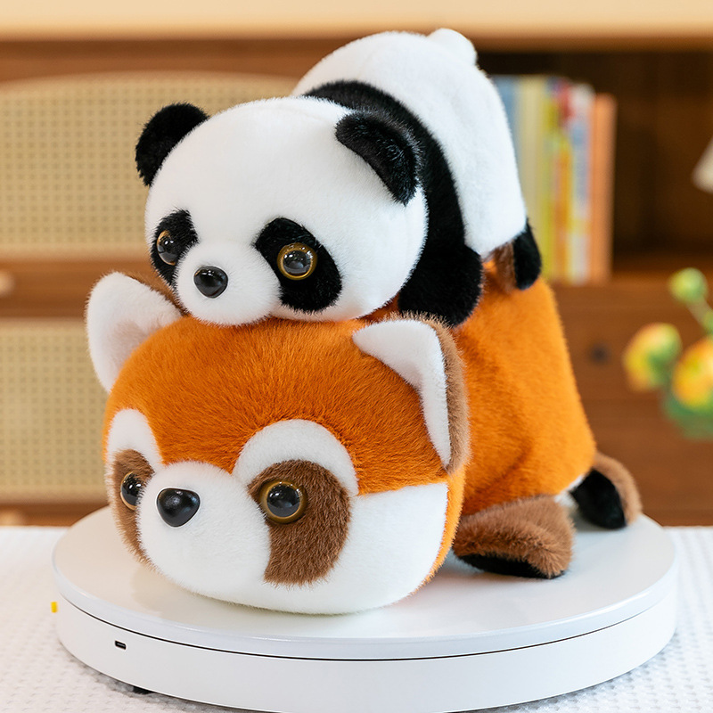 Cross-border Explosions Flip Red Panda Transformed Raccoon Double-sided Doll Cute Plush Toy Pillow Rag Doll