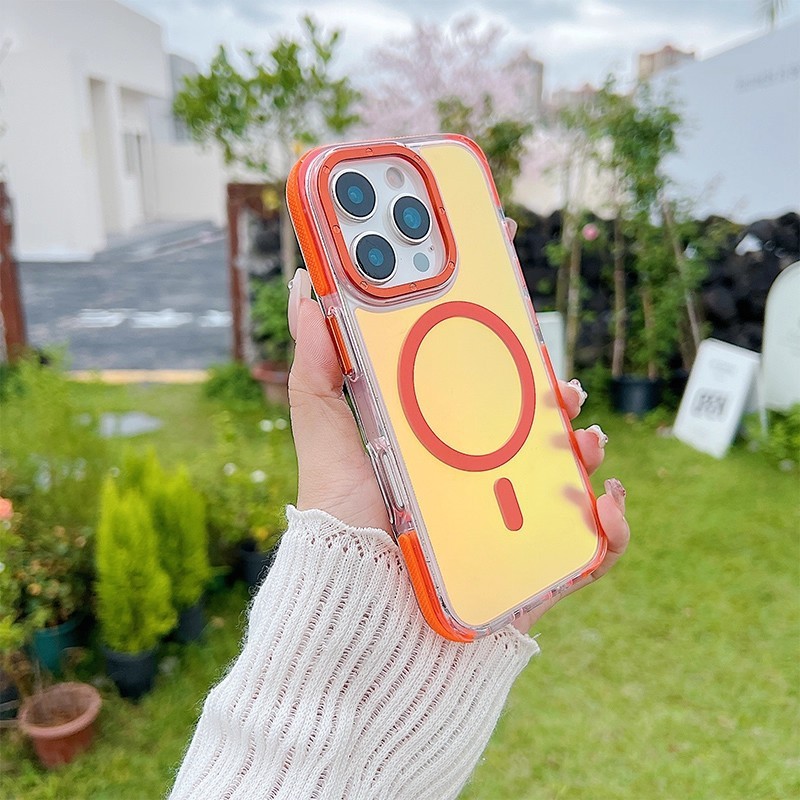 适用iPhone17讯彩渐变磁吸手机壳苹果16PROMAX侧边防滑防摔保护套|undefined
