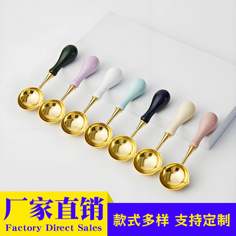 火漆印章勺子工具配件泡泡柄融蜡神器高温耐热火漆蜡粒加热工具