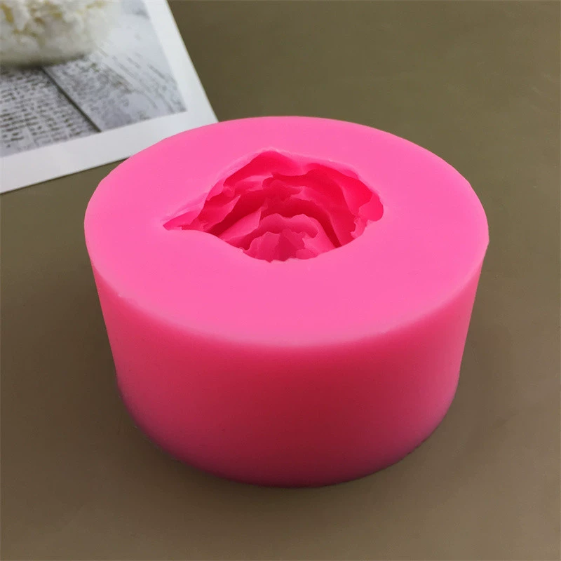  Силиконовая форма 3D жасминовый цветок, круглая силиконовая форма для мыла/свечи, пригодна для духовки 8,3×8×3,8 см