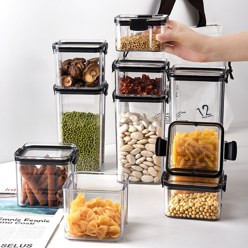 Sealed Jar Grain Kitchen Storage Food Grade Transparent Plastic Jar Box Snacks Dry Tea Storage Jar Sealed Jar Grain Kitchen Storage Food Grade Transparent Plastic Jar Box Snacks Dry Tea Storage Jar