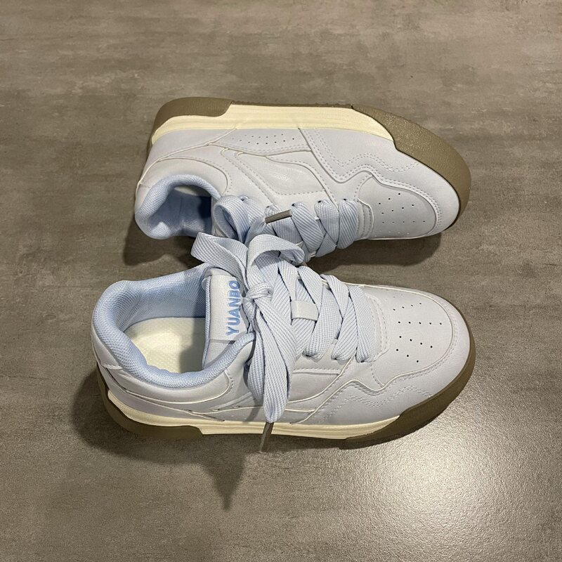 Haze Blue American Retro Sneakers 2025 Spring College Versatile Loafers Women's Shoes