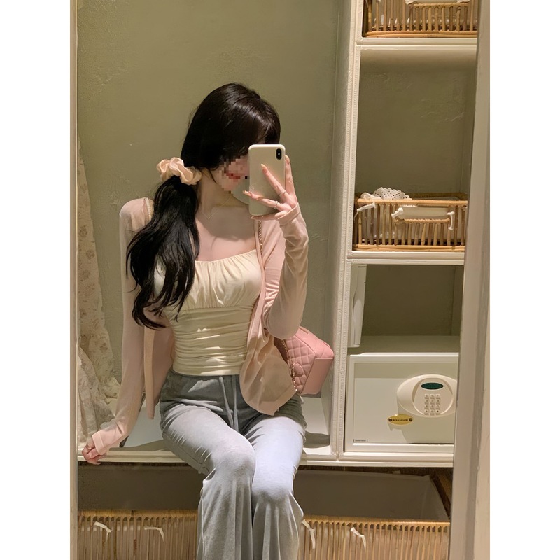 白水女 蜜桃奶昔 带胸垫吊带背心女内搭春季短款氛围感修身上衣|undefined