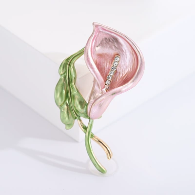 Korean-style Enamel Oil Drop Morning-glory Brooch Women's Suit High-end Sweater Jewelry Plant Flower Fashion Clothing Pin (Yaxa sancaqları) - mm-br-pink-3522-pk