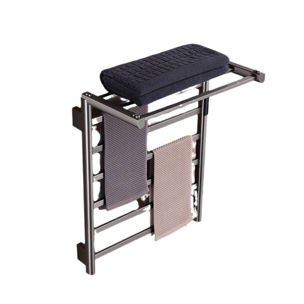 Plegable multifuncional toallero simple abierto-montado pantalla táctil de calefacción eléctrica acero inoxidable 304 Barra de Toalla baño