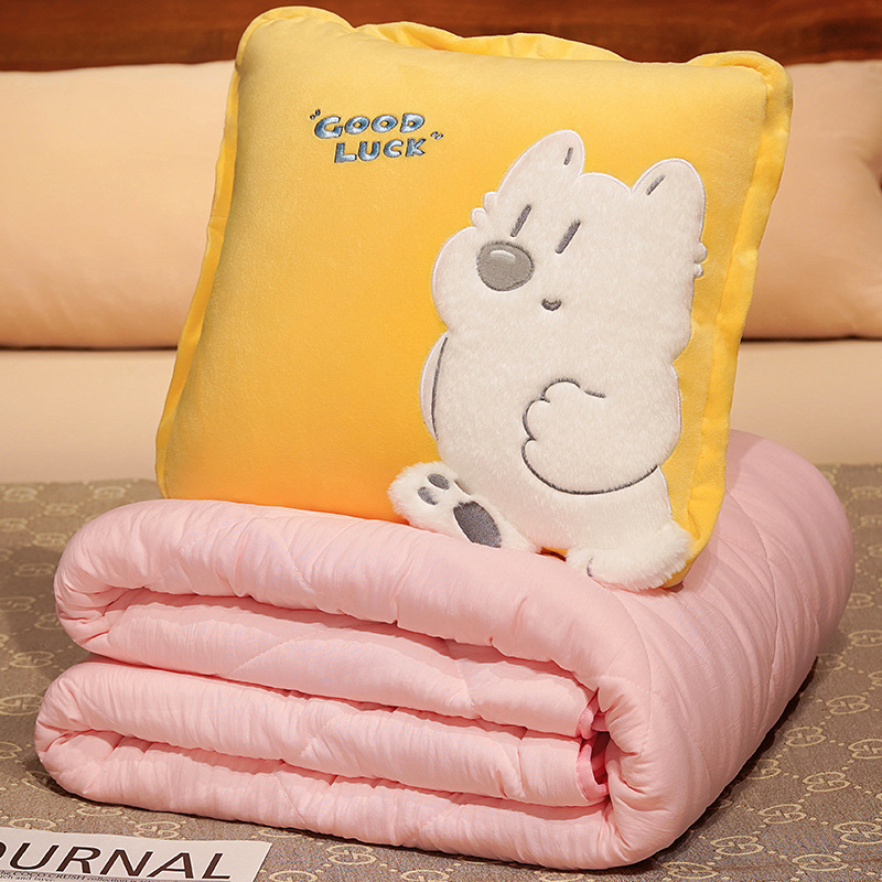 Almohada engrosada edredón de doble uso Oficina plegable siesta almohada manta dos-en-uno sofá coche almohada Coche