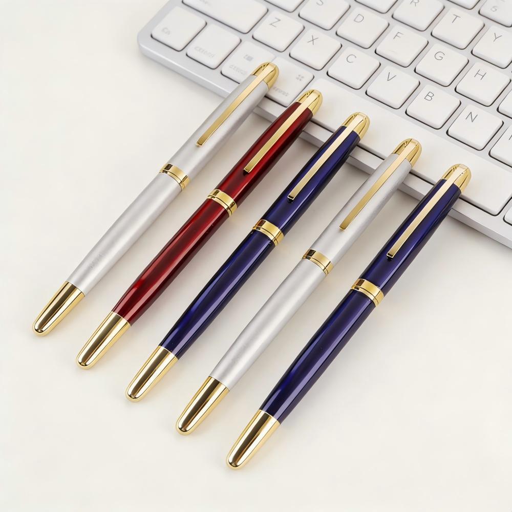 Business metal signature pen, office stationery, gel pen, retractable ballpoint pen, engraved logo, wholesale gift advertising pen