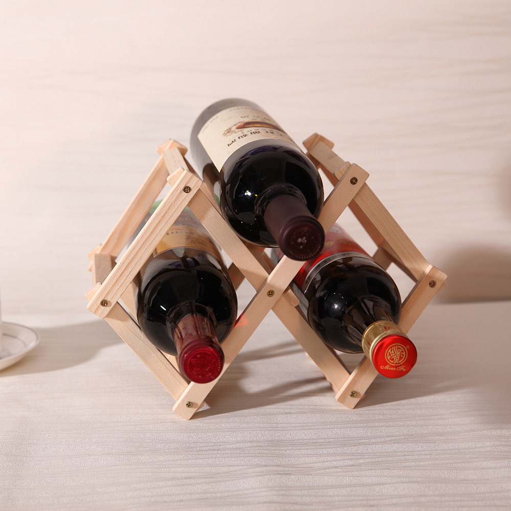 Y madera sólida plegable fábrica de estantes de vino vino vino de madera venta directa estante de almacenamiento de botellas de vino estante de exhibición de vino