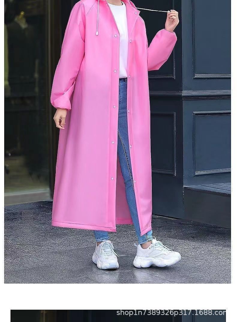Reusable thickened long raincoat waterproof lightweight portable EVA raincoat full-body poncho for men and women adult rainwear