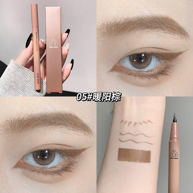 Nuevo producto Gogo Bear Halo Eye Liner Liquid Pen no es fácil de desvanecerse, no es fácil de descolorar, tiene una sensación de eye line color vivo.