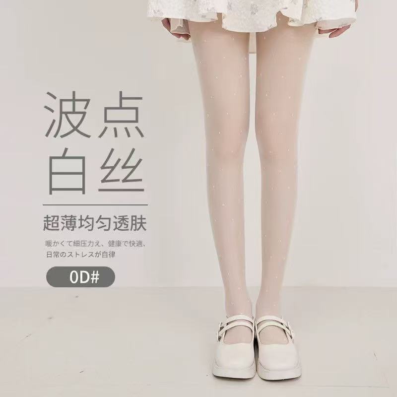 0d丝袜女夏季超薄款防勾丝黑白色波点蝴蝶结美肤袜高透耐穿连裤袜-阿里巴巴