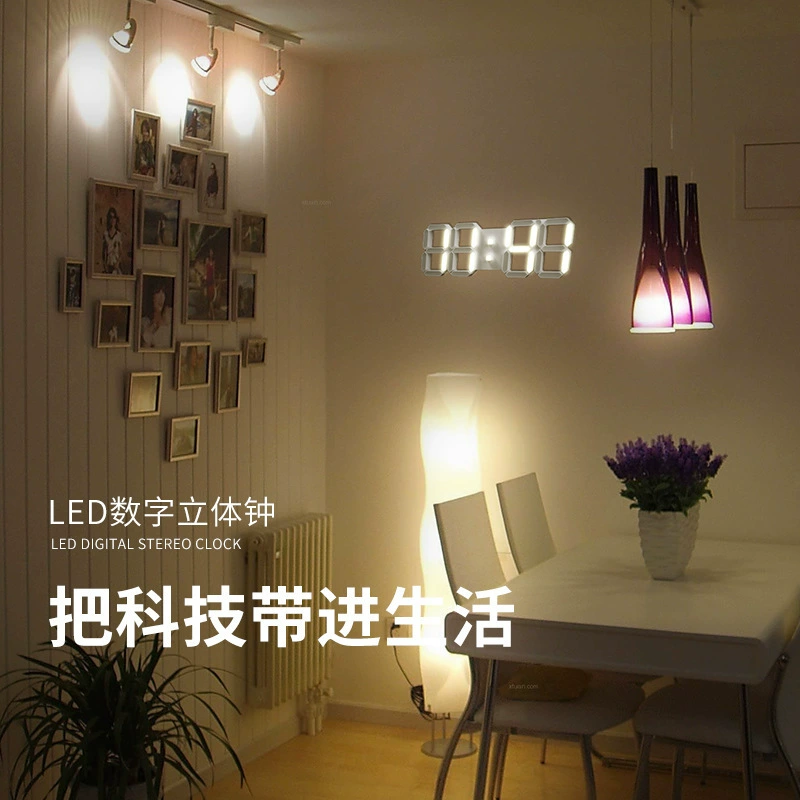 Новые светодиодные цифровые часы Южная Корея Электронный будильник Настенные стерео настенные часы интеллектуальная гостиная настенные часы 3D производители оптом