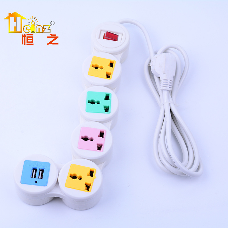 Comercio exterior creativo en el extranjero 180 grados color S5 puede girar aleatoriamente placa de conexión de enchufe USB de carga