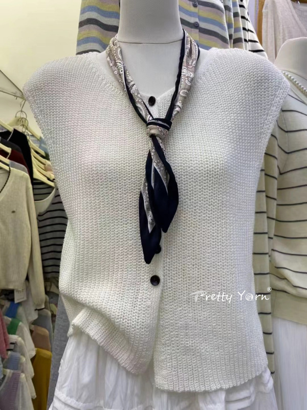 设计感法式高端轻奢女装安哥拉红V领马夹坎肩夏秋无袖背心针织衫|undefined