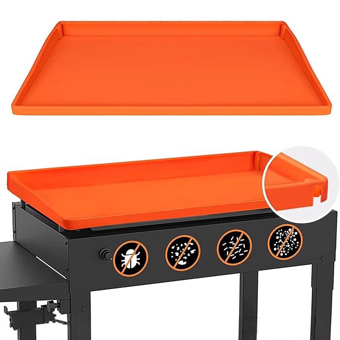 Silicone protective cover for baking tray, outdoor grill barbecue mat, oil-proof mat for outdoor grill, high-temperature resistant non-stick baking tray