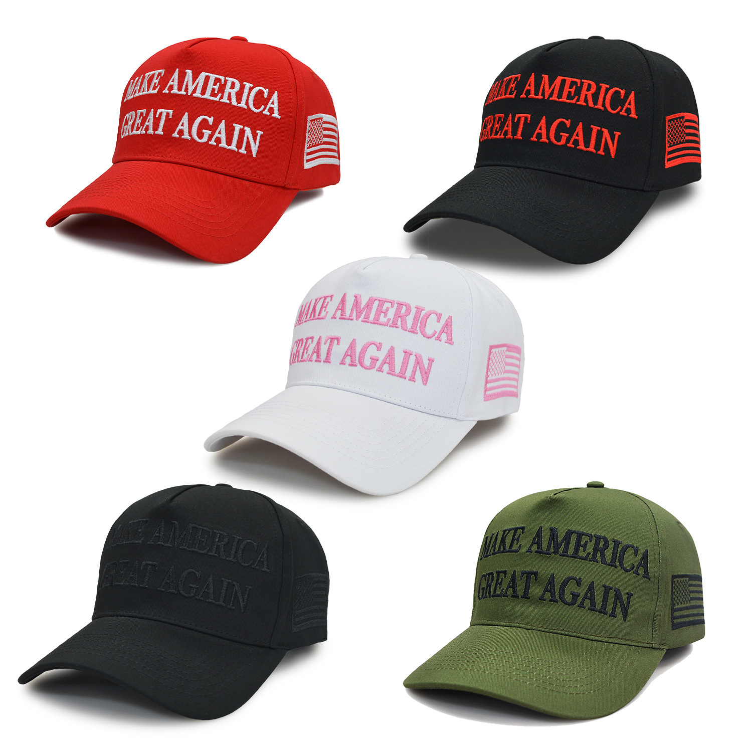 2025 new letter USA embroidered red hat MAKE AMERICA American Flag…