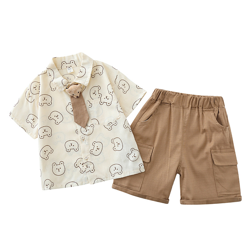 3408 ropa de verano para niños traje 2023 nuevo 1-45678 años bebé camisa de verano ropa de manga corta ropa para niños